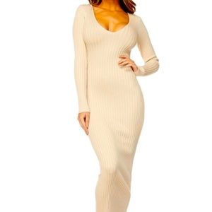 Long Sleeve Sweater Midi Dress